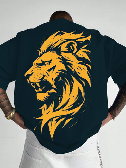 Lion printed Drop Shoulder T-shirt